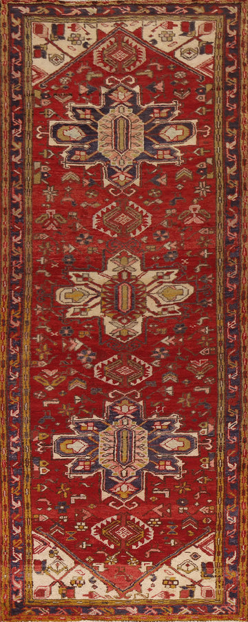 Vegetable Dye Heriz Persian Runner Rug 4x11