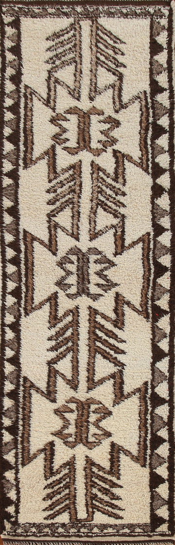 Vegetable Dye Kurdish Oriental Runner Rug 3x12