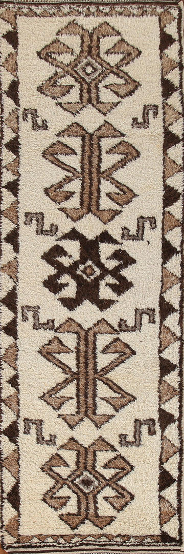 Natural Dye Kurdish Turkish Runner Rug 3x11