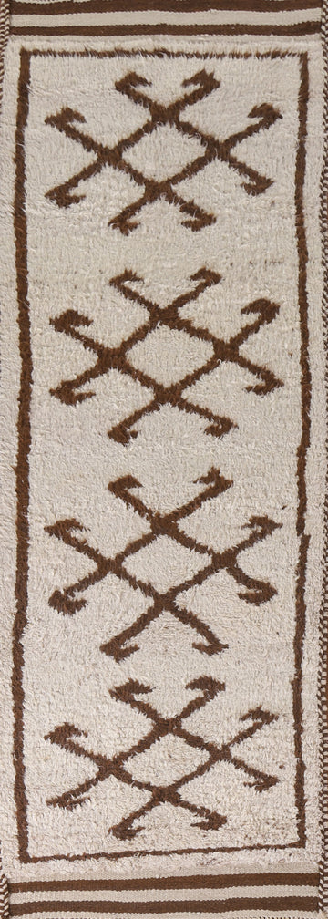 Natural Dye Anatolian Oriental Runner Rug 3x11