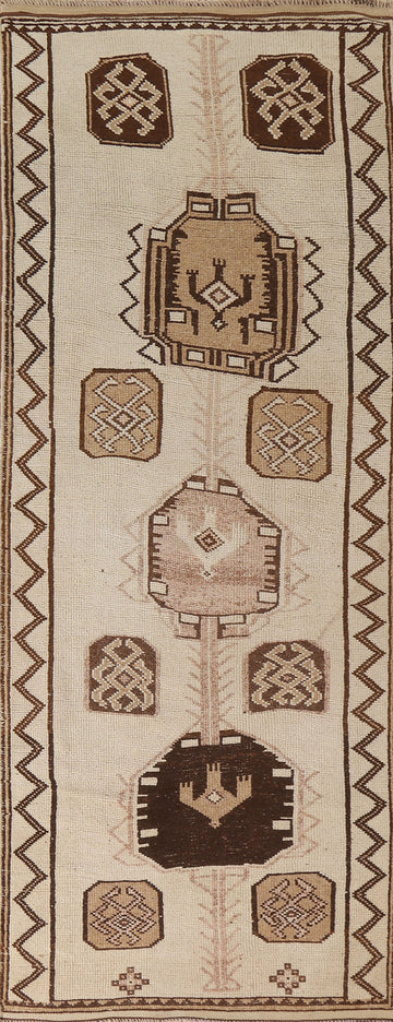 Natural Dye Anatolian Oriental Runner Rug 3x11