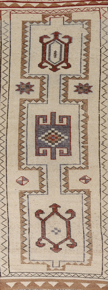 Natural Dye Anatolian Turkish Runner Rug 3x11