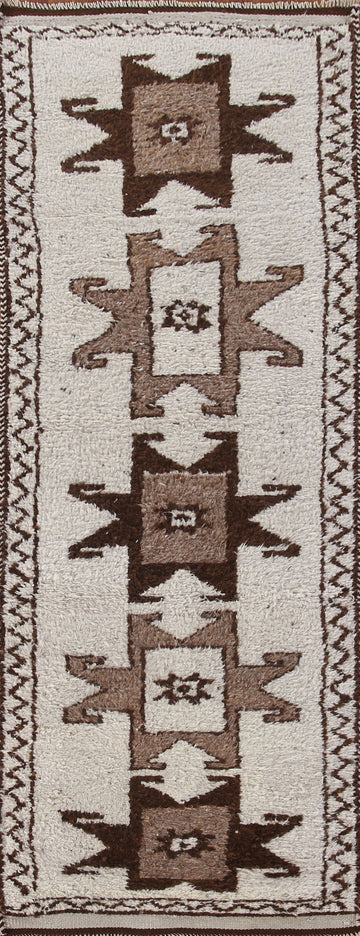 Natural Dye Anatolian Oriental Runner Rug 3x11