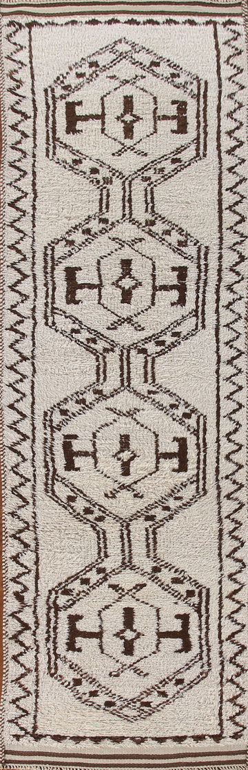 Natural Dye Anatolian Oriental Runner Rug 3x13