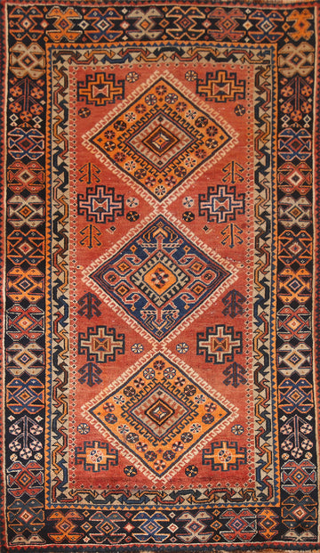 Vintage Geometric Lori Persian Rug 4x7