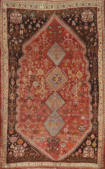 Handmade Wool Shiraz Persian Rug 5x7