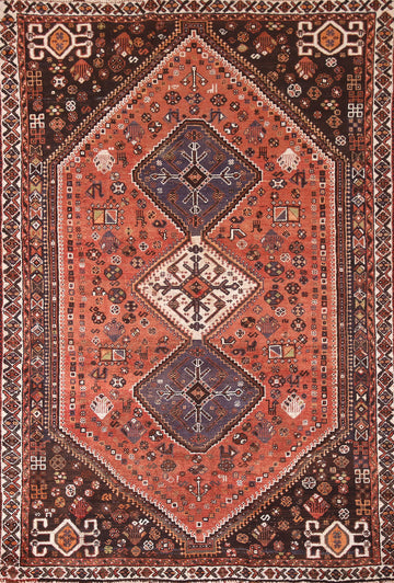 Tribal Wool Qashqai Persian Area Rug 5x8