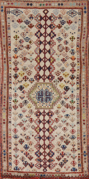 Vintage Wool Shiraz Persian Rug 4x6