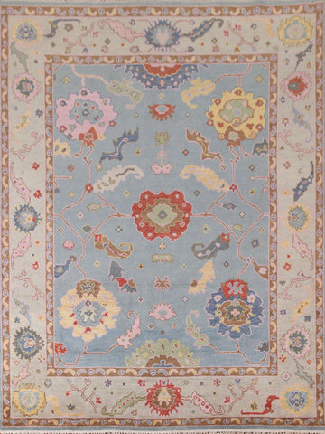 Light Blue Oushak Living Room Area Rug 8x10