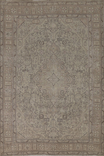 Distressed Tabriz Persian Area Rug 7x9