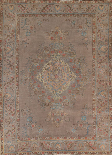 Distressed Over-Dyed Tabriz Persian Area Rug 8x11