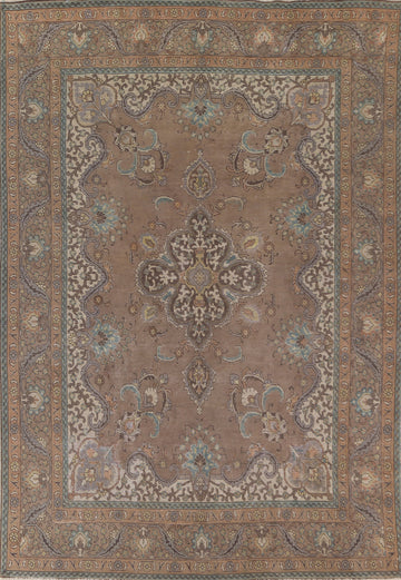 Over-Dyed Brown Tabriz Persian Area Rug 8x12