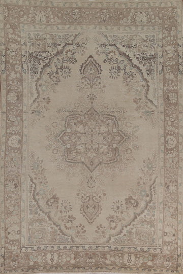 Distressed Wool Tabriz Living Room Rug 6x10