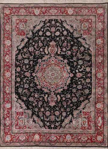 Floral Black Aubusson Chinese Area Rug 8x10