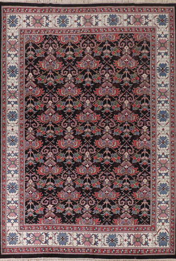 All-Over Black Heriz Oriental Area Rug 9x12