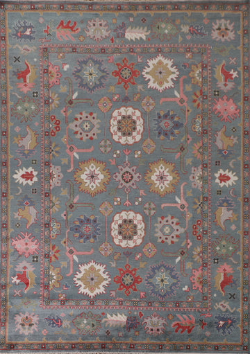 All-Over Floral Oushak Indian Area Rug 9x12