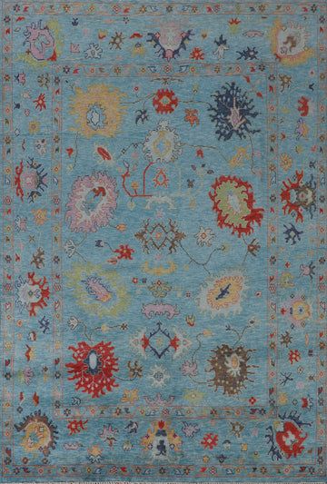 All-Over Blue Oushak Living Room Rug 8x10