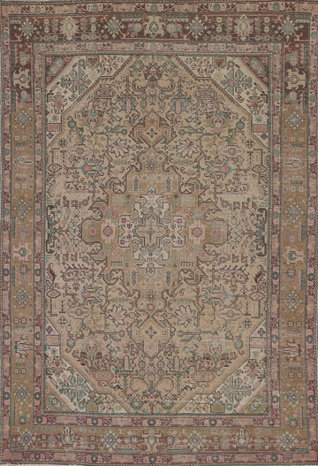 Distressed Wool Tabriz Persian Area Rug 7x10