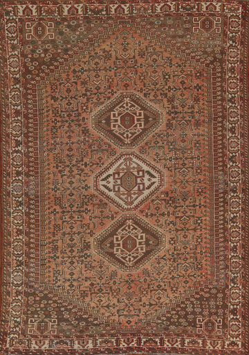 Tribal Wool Qashqai Persian Area Rug 7x10