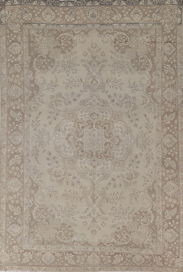 Distressed Wool Tabriz Persian Area Rug 7x10