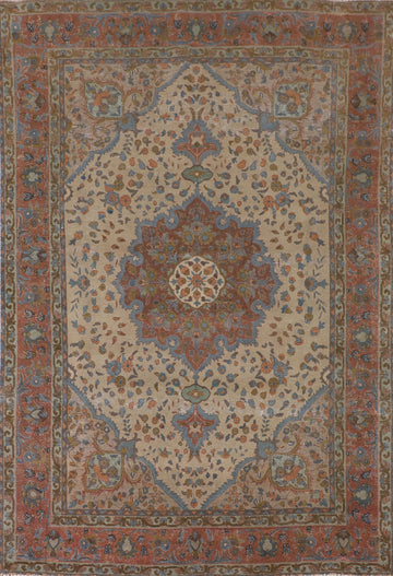 Vintage Wool Tabriz Persian Area Rug 6x9