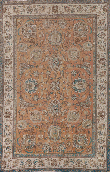 All-Over Floral Tabriz Persian Area Rug 7x11