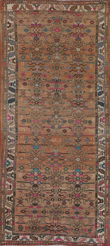 Geometric Hamedan Persian Runner Rug 4x9