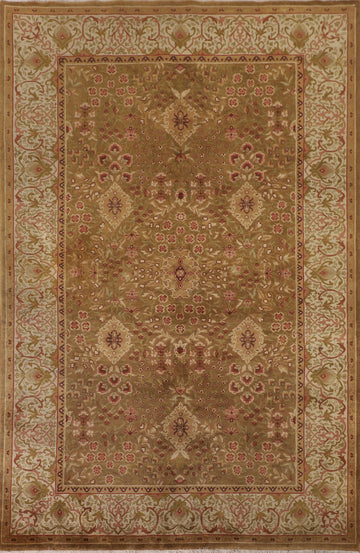Handmade Gold Aubusson Oriental Area Rug 6x9