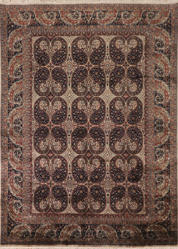 Navy Blue Agra Indian Area Rug 8x10