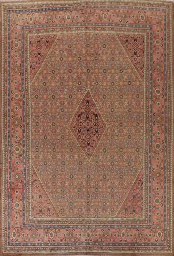 Brown & Pink Wool Mahal Persian Area Rug 10x13