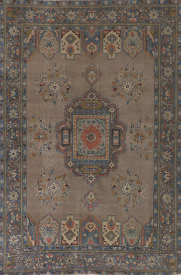Brown Geometric Bakhtiari Persian Area Rug 7x9