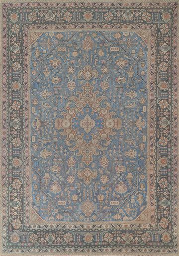 Over Dyed Blue Tabriz Persian Area Rug 8x11