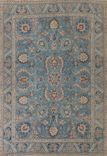 Over Dyed Blue Tabriz Persian Area Rug 9x13