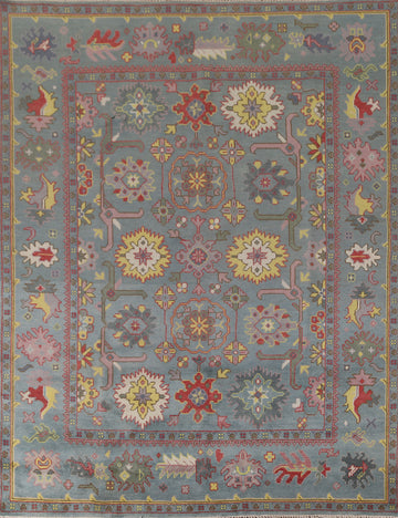 All-Over Gray Oushak Indian Area Rug 8x10