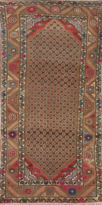 Brown Geometric Koliaei Persian Rug 3x6