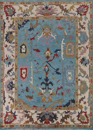 Blue Floral Oushak Oriental Area Rug 8x10