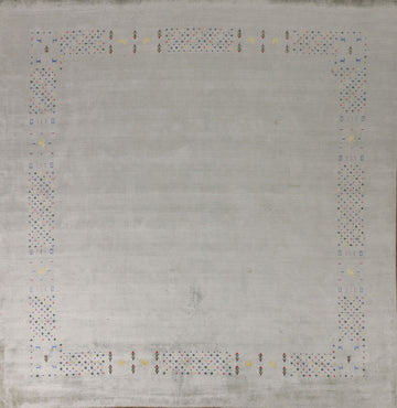 Sage Green Square Gabbeh Oriental Area Rug 9x10