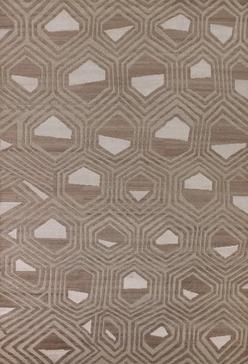 Geometric Modern Oriental Area Rug 9x12