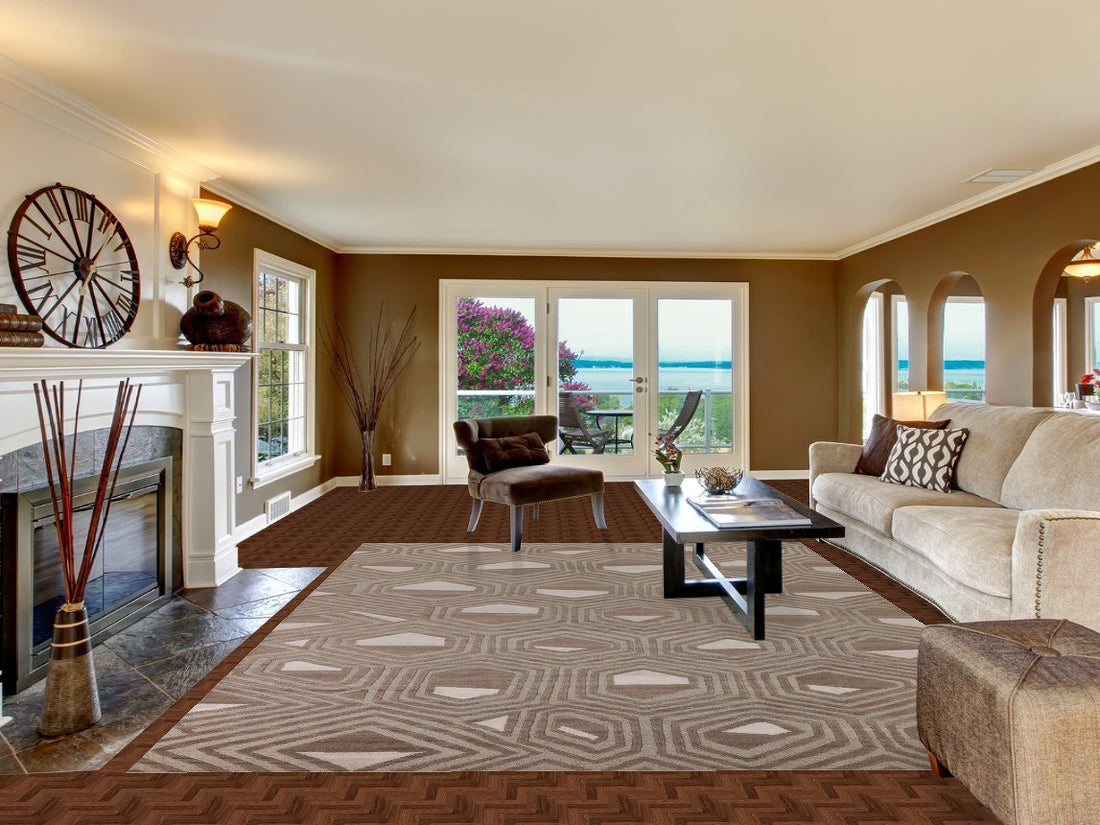 Geometric Modern Oriental Area Rug 9x12