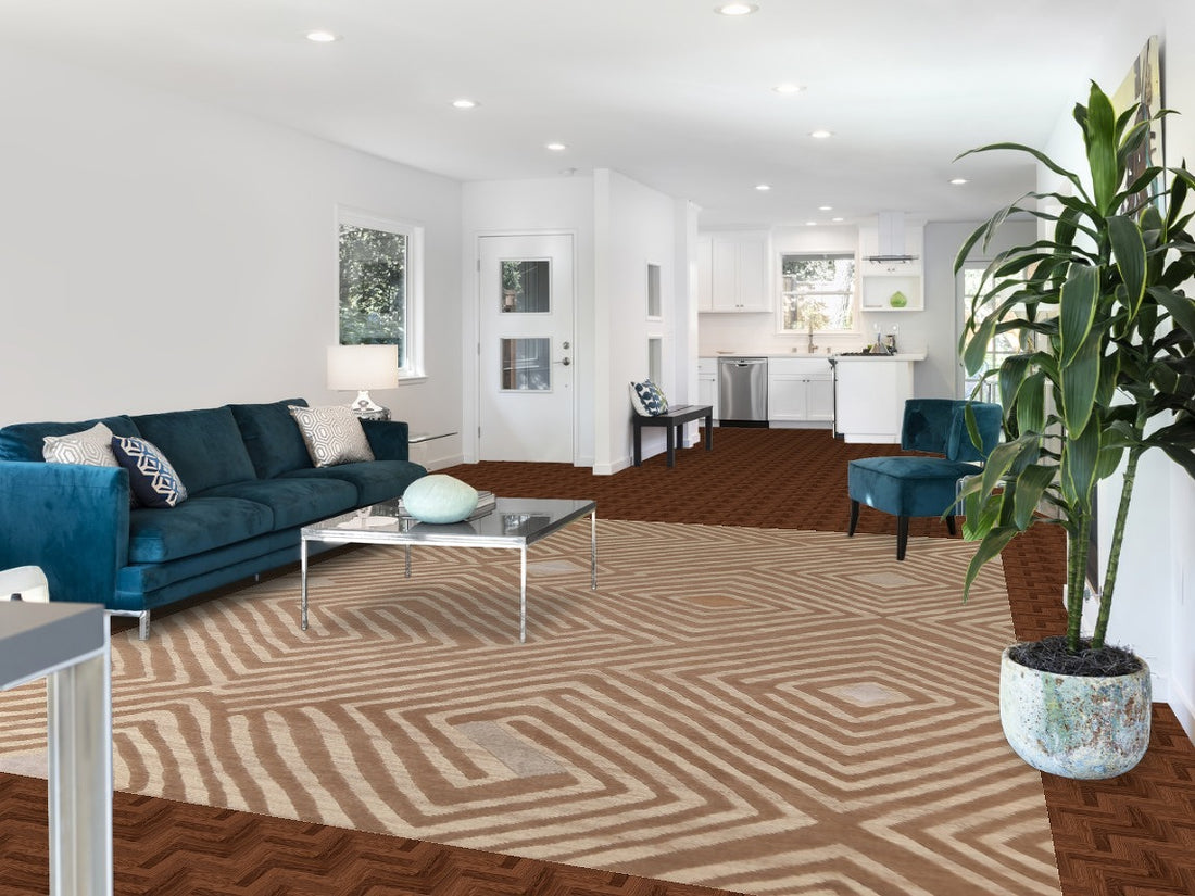 Geometric Modern Oriental Area Rug 9x12