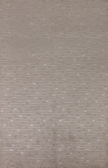 All-Over Striped Nepalese Oriental Area Rug 6x9