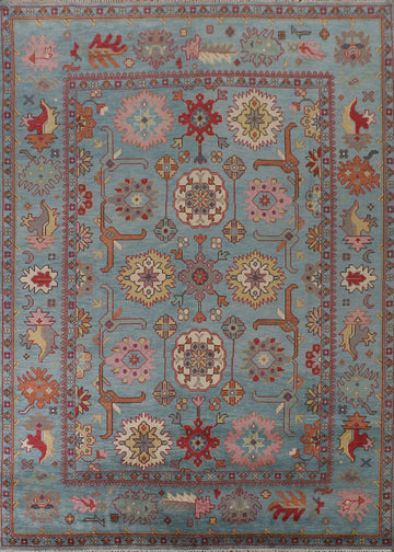 All-Over Blue Oushak Oriental Area Rug 9x12