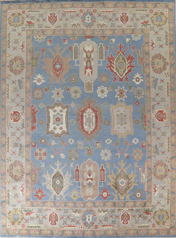 Palace Size Blue Oushak Oriental Large Rug 12x15