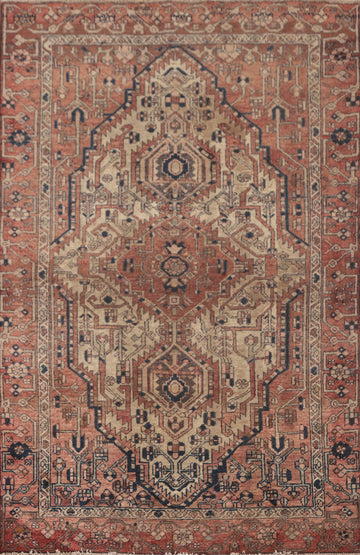 Antique Geometric Bakhtiari Persian Rug 4x7