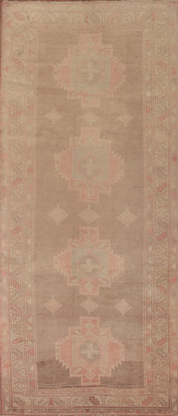 Vintage Wool Ardebil Persian Runner Rug 4x11