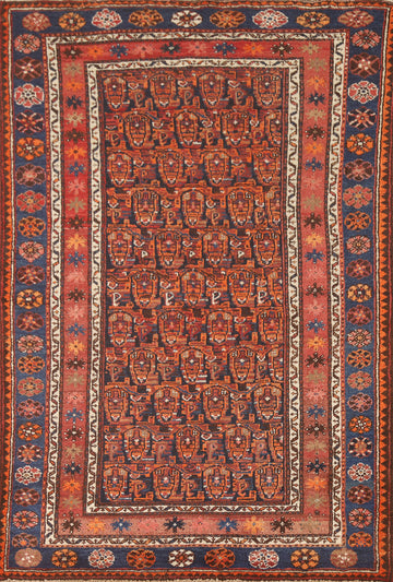 Handmade Wool Malayer Persian Rug 4x7