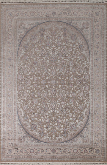 Brown Turkish Kashan Traditional Rug 7x10