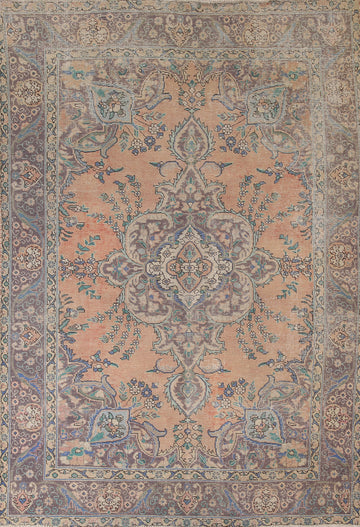 Vintage Distressed Tabriz Persian Area Rug 6x9