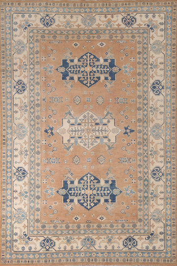 Geometric Kazak Oriental Area Rug 6x9