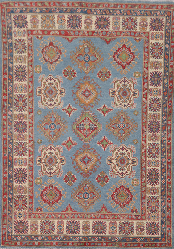 Light Blue Handmade Kazak Oriental Rug 5x7